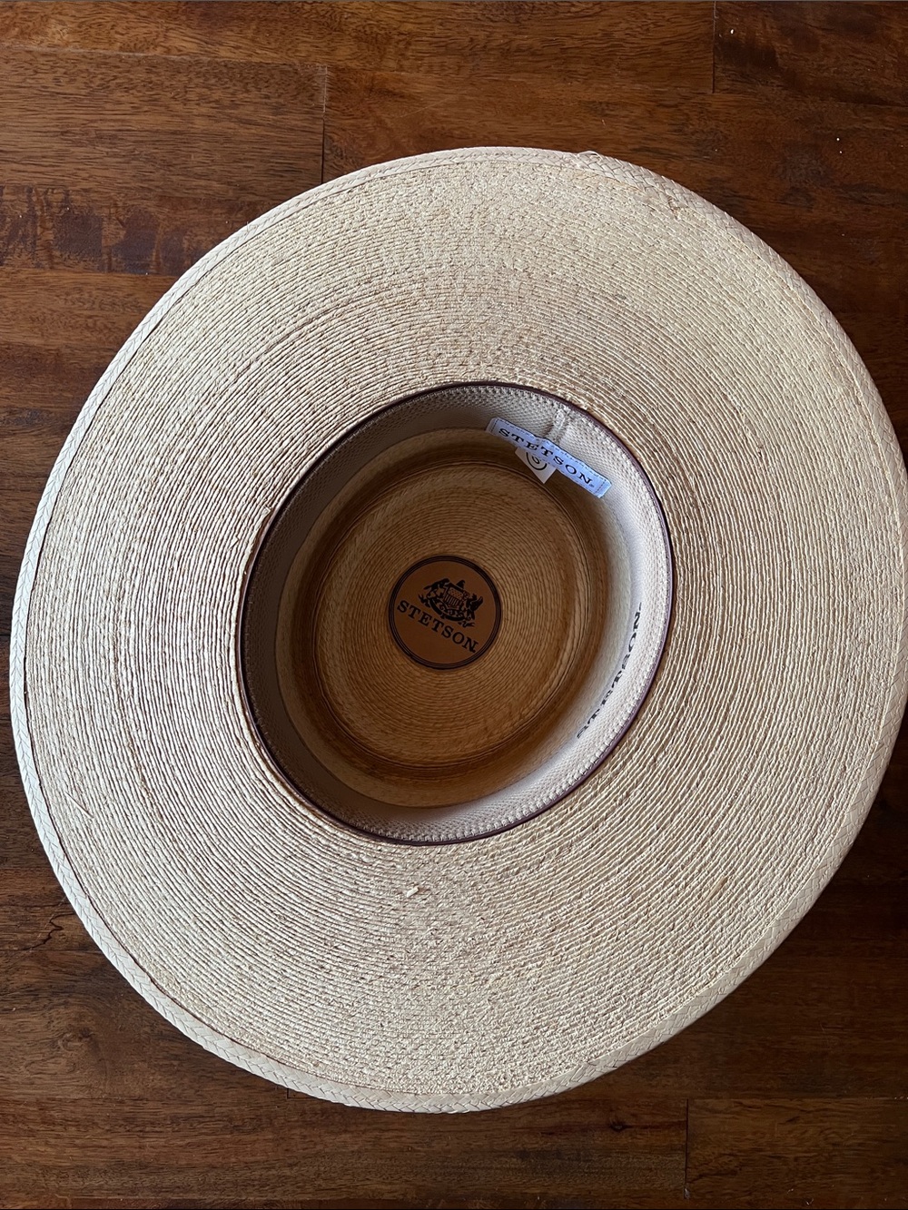 Stetson Natural Straw Palm Hat with Brown Studded Band - Picture 4 of 5